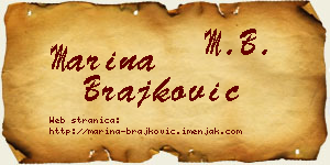 Marina Brajković vizit kartica